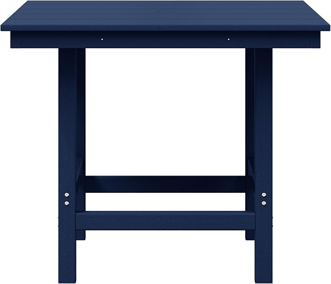 WestinTrends Ashore 5-Piece HDPE Outdoor Square Patio Dining Table Set with Armchairs, Navy Blue