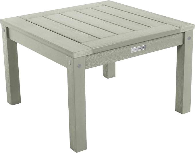 Highwood AD-KITCHGL2-EUC 2 Lehigh Garden Chairs with 1 Square Side Table 3-Piece Set, Eucalyptus