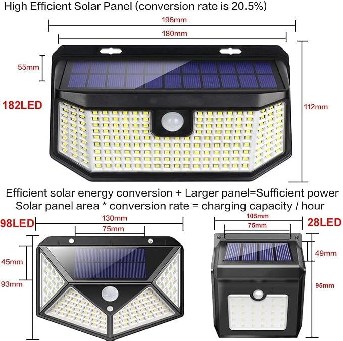 Aootek Solar Outdoor Motion Sensor Lights 2500Lm Solar Panel to 15.3 in² and 3 Modes(Security/Permanent On All Night/Smart Brightness Control) with IP65 Waterproof with Wide Angle(4pack)