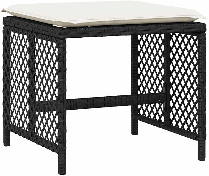 15-Piece Outdoor Dining Set, Poly Rattan and Acacia Wood Patio Table and Chairs for 14 People, Foldable Furniture for Garden, Backyard, Balcony, Black and Cream