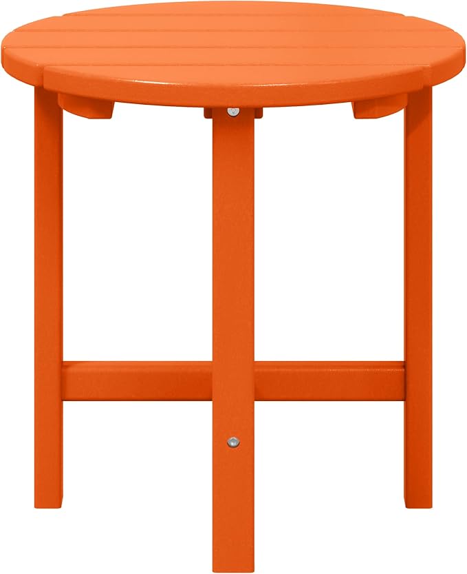 WestinTrends Dylan Adirondack Round Outdoor Side Table, Orange