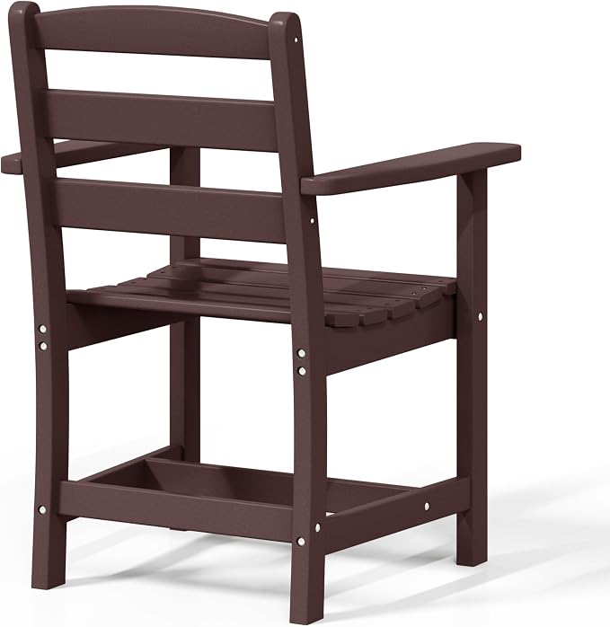 WestinTrends Ashore Outdoor HDPE Patio Classic Dining Arm Chair, Dark Brown
