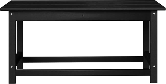 WestinTrends Malibu Outdoor Coffee Table, 35" x 17.5" All Weather Poly Lumber Patio Adirondack Coffee Table for Garden Lawn Porch Balcony, Black