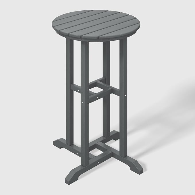 WestinTrends Malibu 37" Counter Height Round Outdoor Patio Bistro Bar Table, Gray