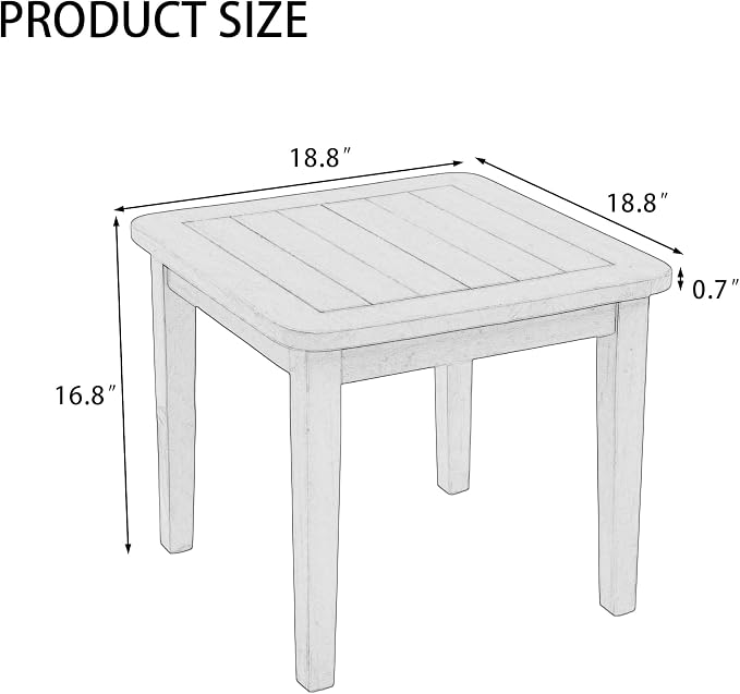 Outdoor Patio Furniture Set, 3 Piece Patio Conversation Sets with Washable Thick Cushions, All-Weather Solid Wood Patio Bistro Set for Porch, Balcony, Black Frame & Dark Gray Cushion