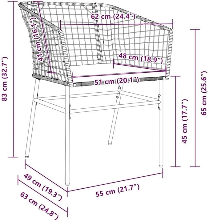 Afuera Living 7 Piece Patio Dining Set, Poly Rattan and Steel Frame, Brown Finish, UV-Resistant, Glass Tabletop, Seating for 6, Durable Outdoor Furniture for Garden or Patio Gatherings