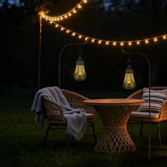 DOITOOL 3 Pcs Small Solar Lantern Lights 3.3x1.9 Inches | Mini Hanging Lights for Outdoor Figurine, Waterproof Garden Statue Replacement Ambient Night Light