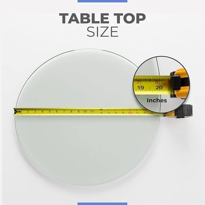 20" Inch Round Glass Table Top 1/2" Thick Tempered Beveled Edge by Fab Glass and Mirror