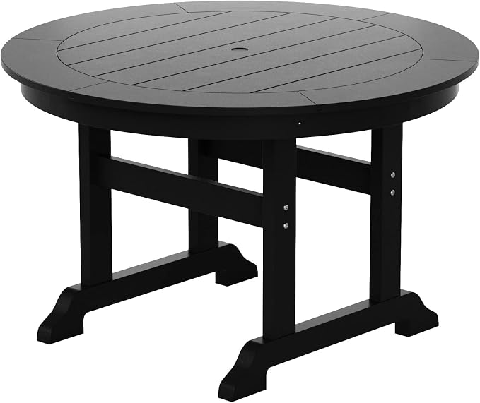 HDPE Laguna 47" Round Dining Table,Black