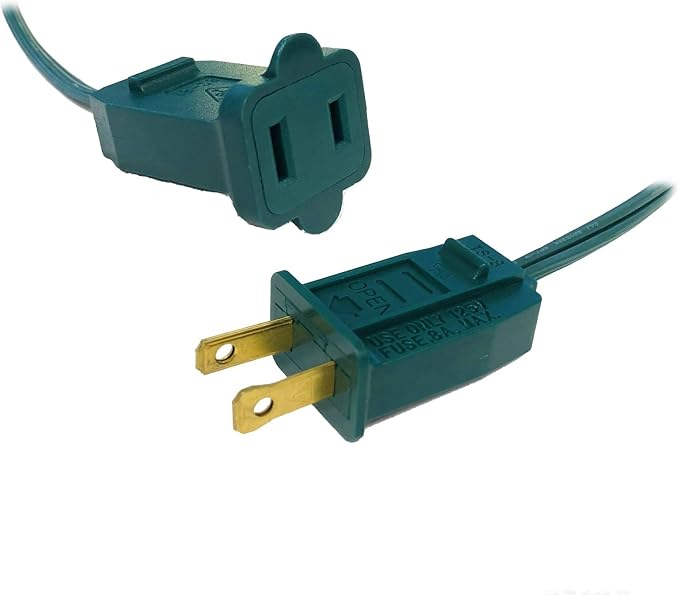 C9 Light Strings | 50' Green Cord with 12" Socket Spacing, E17 Light Stringer for C9 Christmas Lights