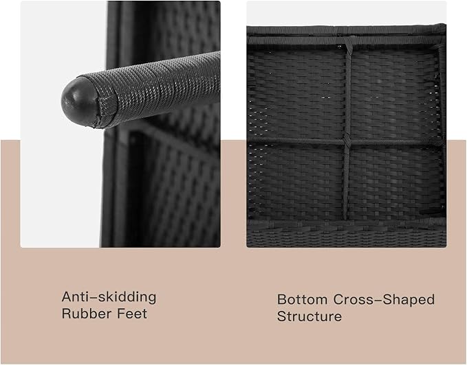 FDW Patio Furniture 4 Pieces Outdoor Indoor Use Rattan Chairs Wicker Conversation Sets for Backyard Lawn Porch Garden Balcony,Black