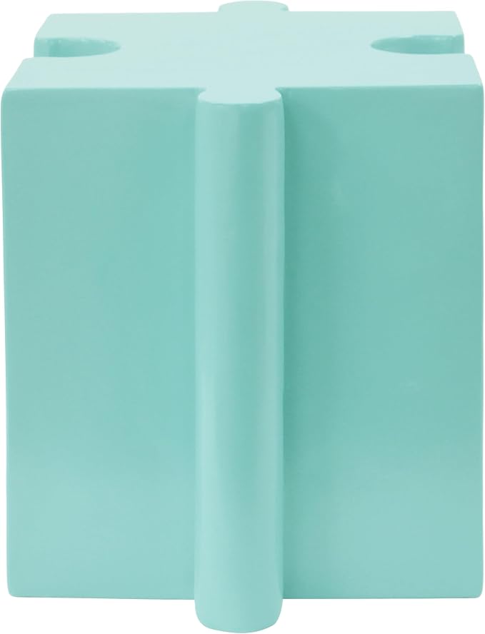 Christopher Knight Home Daton 3 Piece Interlocking Outdoor Side Table Set, Modular Lightweight Concrete Coffee Table, Convertible MGO End Table for Indoor&Outdoor, Creative Set Up,Mint Green+Sky Blue