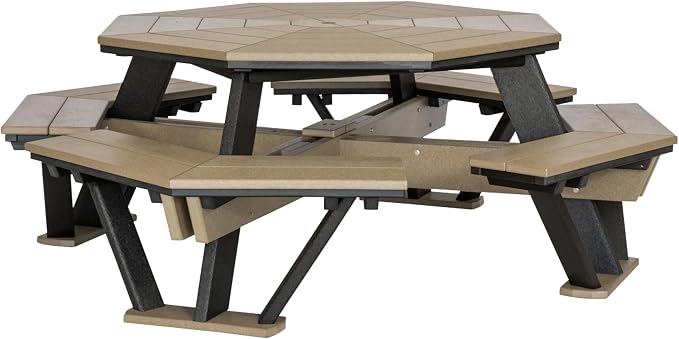 DutchCrafters Poly Patio Picnic Table - Outside Table for Adults & Kids, Seats 8, UV Resistant and Heavy Duty Plastic Tables, Durable Outdoor Furniture, Amish Made in USA