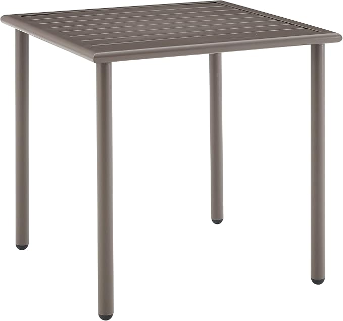 Crosley Furniture Cali Bay Weather Resistant Metal Outdoor Side Table for Patio, Deck, Porch, Light Brown