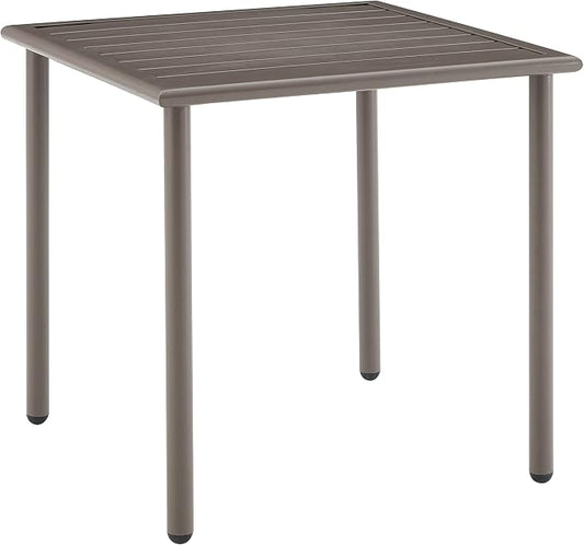 Crosley Furniture Cali Bay Weather Resistant Metal Outdoor Side Table for Patio, Deck, Porch, Light Brown