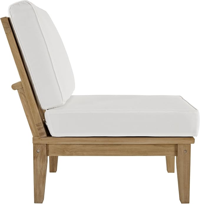 Modway EEI-1480-NAT-WHI-SET Marina Premium Grade A Teak Wood Outdoor Patio Furniture Set, 10 Piece, Natural White