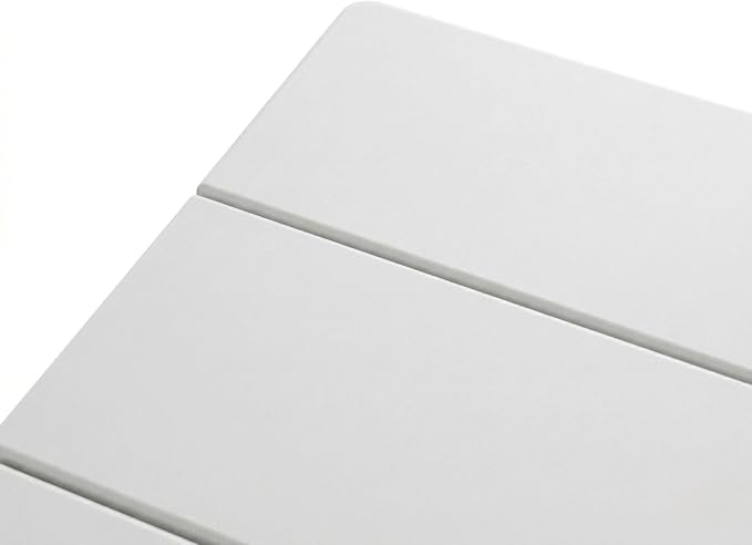 Square Patio Dining Table, White HDPE, 37.8 Inch