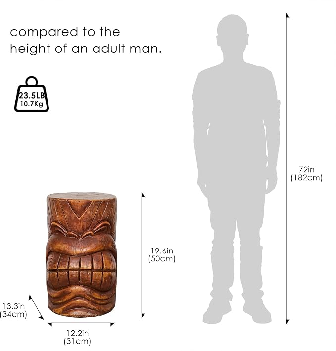 Outdoor Decor Tiki Face Sculpture-Tiki Totem Statues Waterproof Decorative Yard Patio Decorations