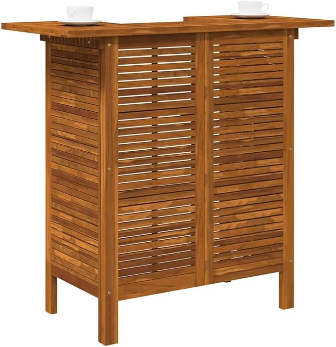 vidaXL Solid Acacia Wood Bar Table, Bistro Table, Garden Furniture