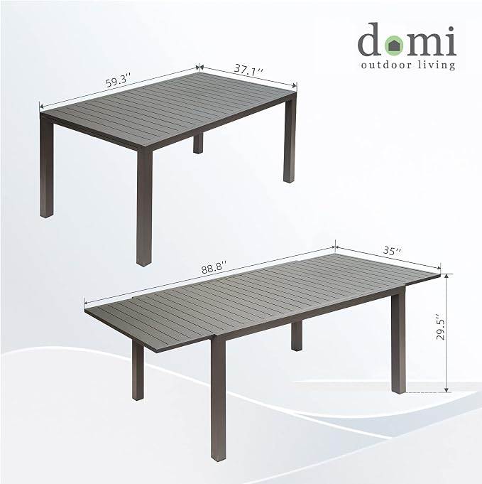 Domi Extendable Aluminum Outdoor Dining Table