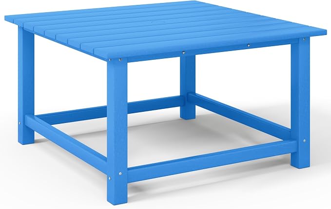 Costaelm Outdoor Kids Table, Toddler Dinner Table Baby Desk Outdoor Childrens Party Tables for Arts & Crafts, Snack Time, Multi-Activity Desk for Ages 2-8 in Classroom/Outside, Pacific Blue