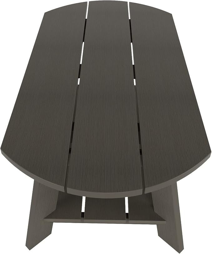 WestinTrends Tuscany Outdoor Coffee Table, All Weather HIPS 2 Tier Patio Adirondack Coffee Table, Charcoal Gray