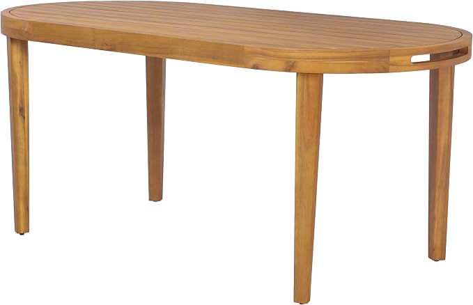 Christopher Knight Home Domac Acacia Wood Dining Table Set for 6, Solid Wood Outdoor Dining Set for 6, Oval Patio Dining Table and Chair Set with Cushion & Rope Accent, Cream Beige + Oatmeal + Teak