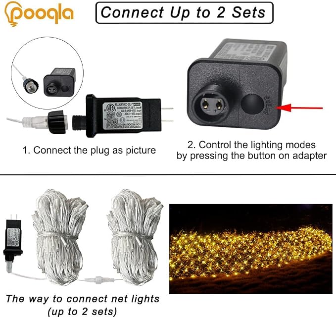 Warm White Net Lights, 28x 5ft Christmas Lights Outdoor Clear Wire | 510 LED Large Net Mesh Lights Plug in, 8 Modes Waterproof Connectable Bushes Lights for Christmas Hedge Yard Decor
