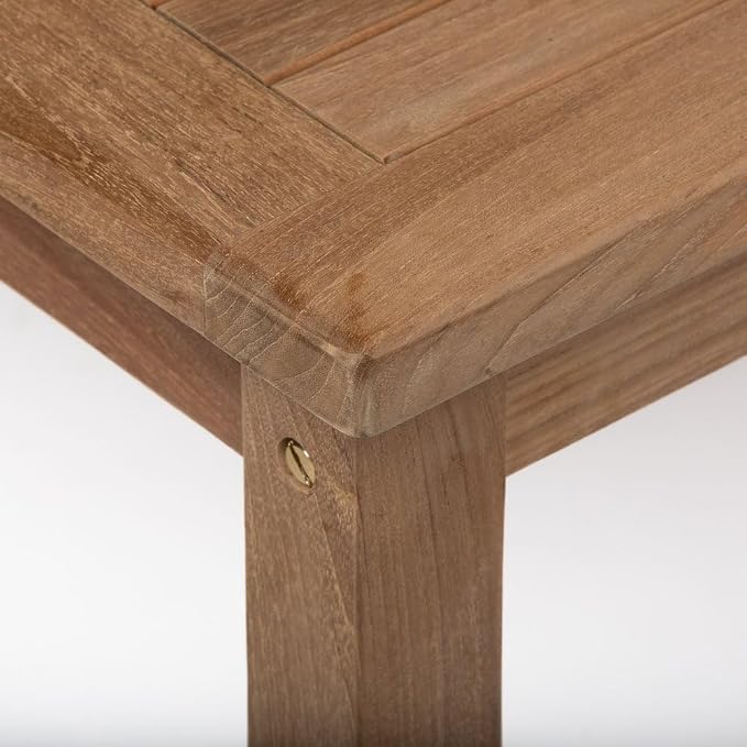 TITAN GREAT OUTDOORS Ash & Ember Grade A Teak 47in Coffee Table, Patio Lounge Tea Table for Deck, Porch, or Backyard Indoor Outdoor Use, Weather Resistant Slatted Outdoor Lounging Patio Furniture