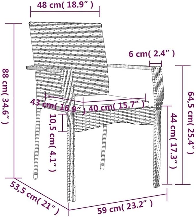 Afuera Living Contemporary 5 Piece Patio Dining Set, Weather-Resistant PE Rattan, Powder-Coated Gray Finish, Modular Design, Cushioned Seats, Rectangular Garden or Terrace Furniture for Outdoor Dining