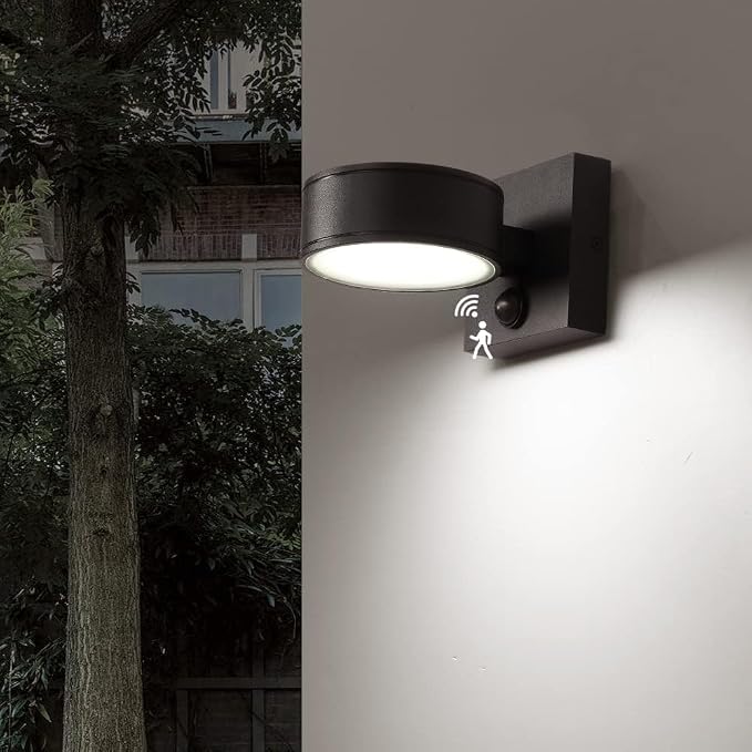 Motion Sensor Outdoor Lights, Aluminum Outdoor Wall Sconce, LED Porch Lights, Exterior Lighting fixtures, Waterproof 3000K/4000K/5000K Front Porch Light for Garage Enterway