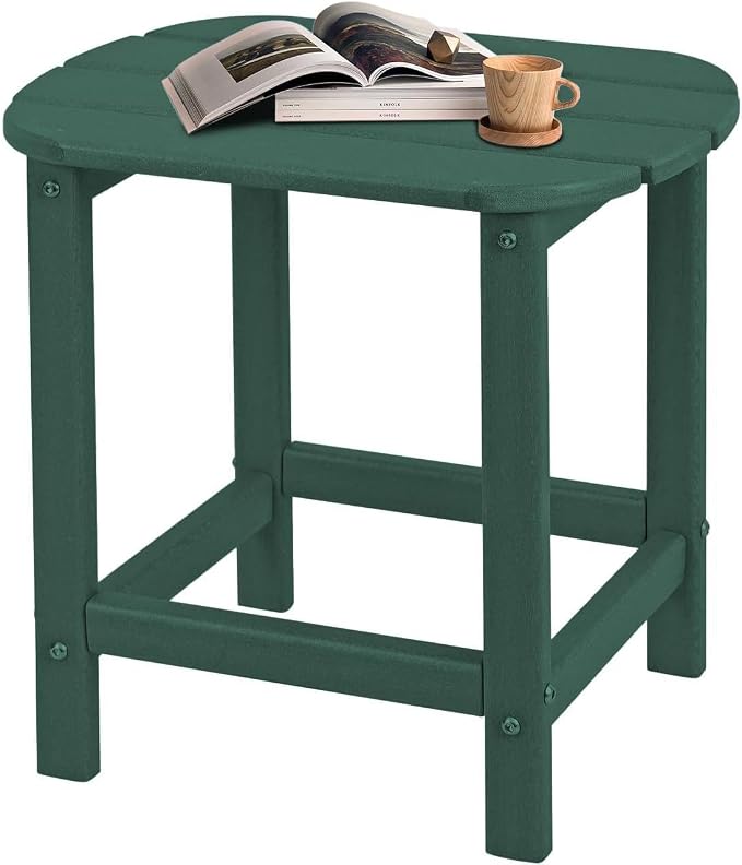 Adirondack Square Outdoor Side Table,2-Tier Storage Patio Side Table with Weatherproof HDPE Material Low