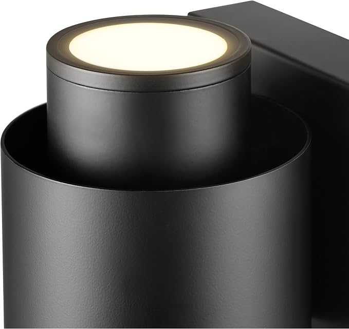 Globe Electric 60000126 LED Integrated 15-Watt Outdoor Wall Sconce, Matte Black, Up/Down Light Direction, 700 Lumens, 2700 Kelvin, 90 CRI, Dimmable