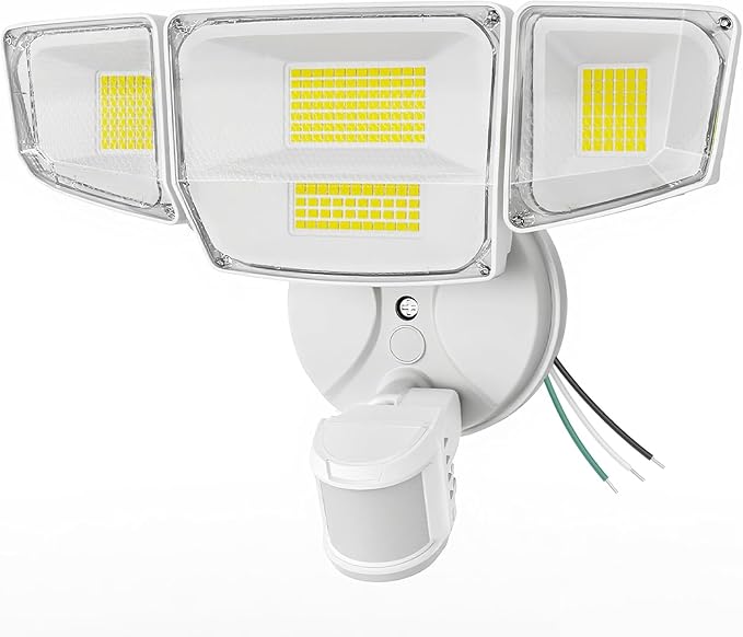 90W 10000LM LED Security Lights Motion Sensor Outdoor Lights, 4 Head Dusk to Dawn, 6500K Daylight Flood Lights Outdoor Motion Sensor, IP65 Waterproof, Motion Light for Outside, Garage, Yard, Porch