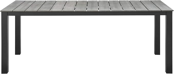 Lexmod Maine 9 Piece Outdoor Patio Dining Set in Brown Gray
