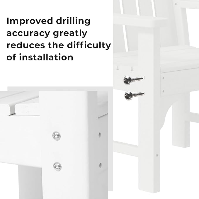 Costaelm Outdoor Dining Arm Chair, Patio HDPE Garden Dining Table Chair, Poly Lumber Waterproof Restaurant Bistro Farmhouse Chairs for Outside Porch Backyard, White