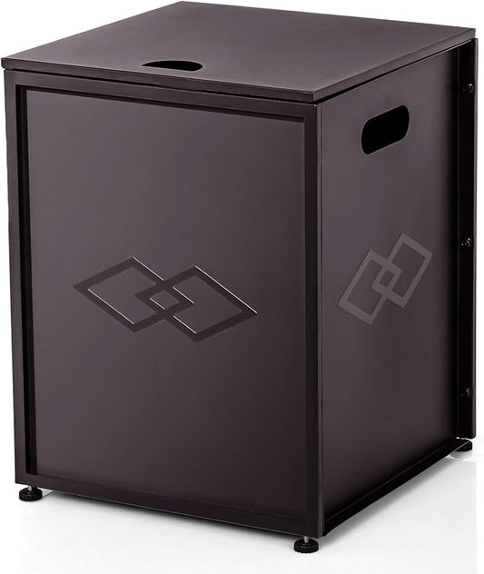 Propane Tank Cover Table – 20LB Outdoor Gas Cylinder Hideaway Storage Box with Side Handles – Metal Side Table for Garden Fire Pits