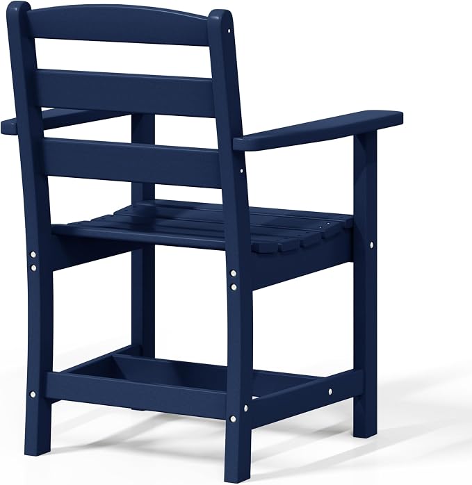 WestinTrends Ashore Outdoor HDPE Patio Classic Dining Arm Chair, Navy Blue