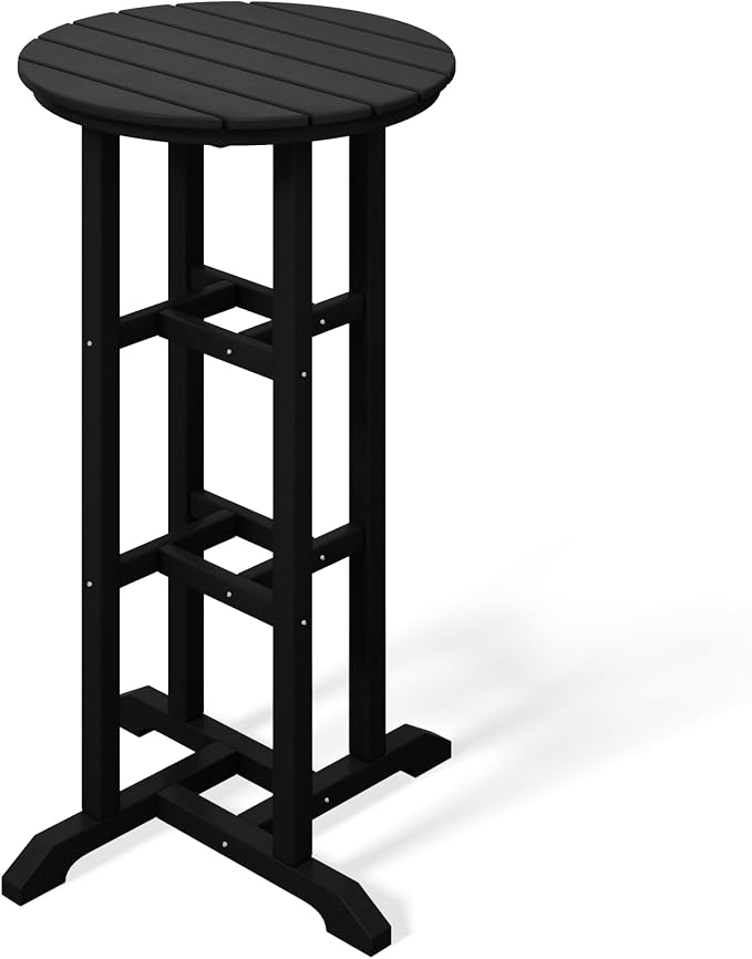 Costaelm Outdoor Bar Table, 42" Counter Height Round Patio Cocktail Bar Table, Patio Bar Table Bistro Dining Table Pub Table for Front Porch Deck, Backyard, Garden, Black