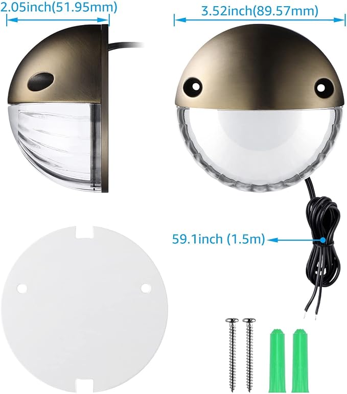 LEONLITE 6-Pack 3000K Unique Rays LED Deck Lights Outdoor Bronze | 12V Low Voltage, Landscape Step Railing Fence Light, Warm White, IP65, Landscape Deck Light for Backyard, Aluminum