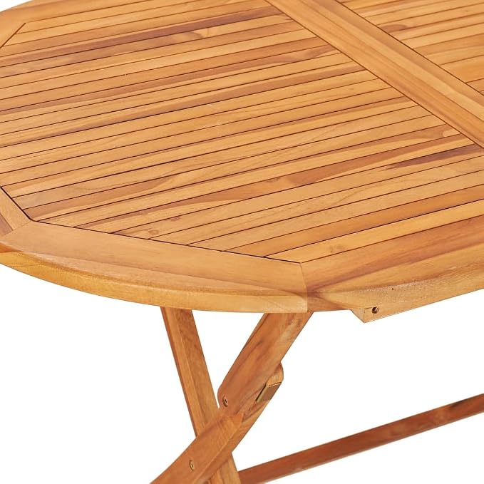 Folding Bistro Table 23.6"x23.6"x25.7" Solid Teak Wood, Outdoor Poolside Garden Lawn Bistro Portable Leisure Standing Side Table