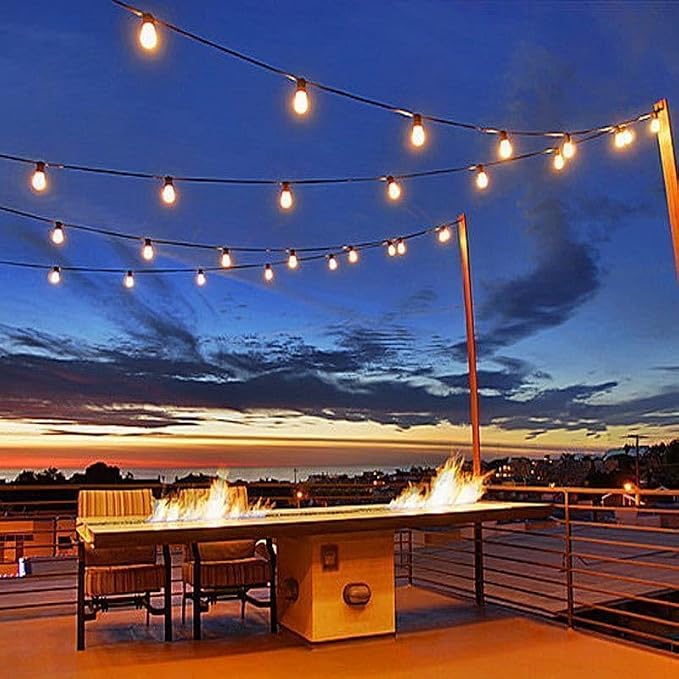 Novelty Lights 25' Warm White LED G40 Globe Outdoor Patio String Lights