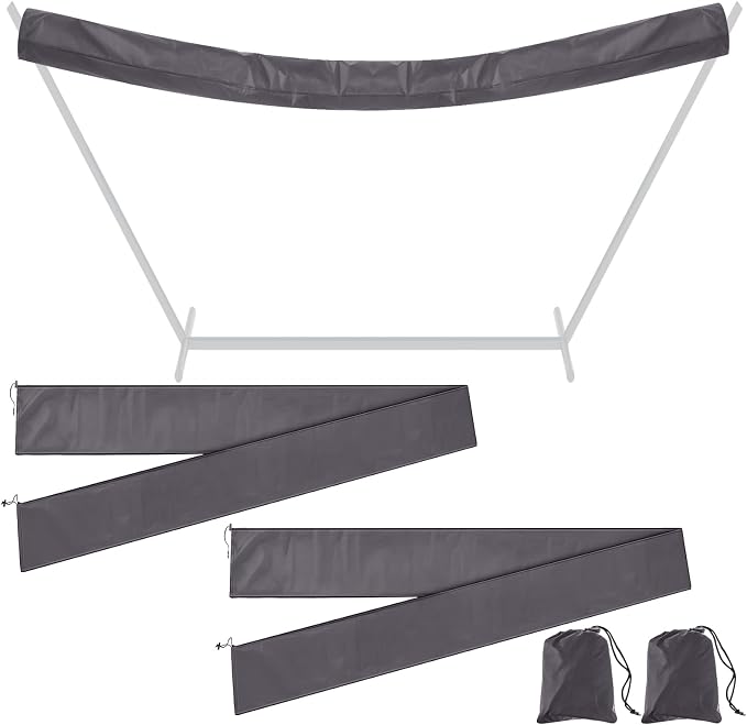 2 Pcs Hammock Cover Sleeve Waterproof 12 ft Lightweight and Compact Camping Storage Protector Fits Most Hammock for Outdoor Hiking Camping, Grey
