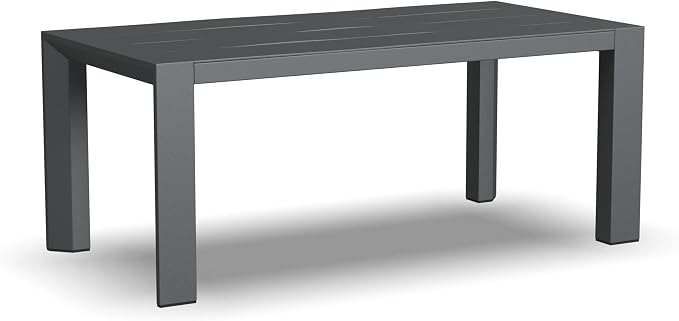 Homestyles Grayton Outdoor Coffee Table – 40-Inch Wide Aluminum Patio Table, Slatted Top, Rust-Resistant Frame, Easy Assembly, Gray
