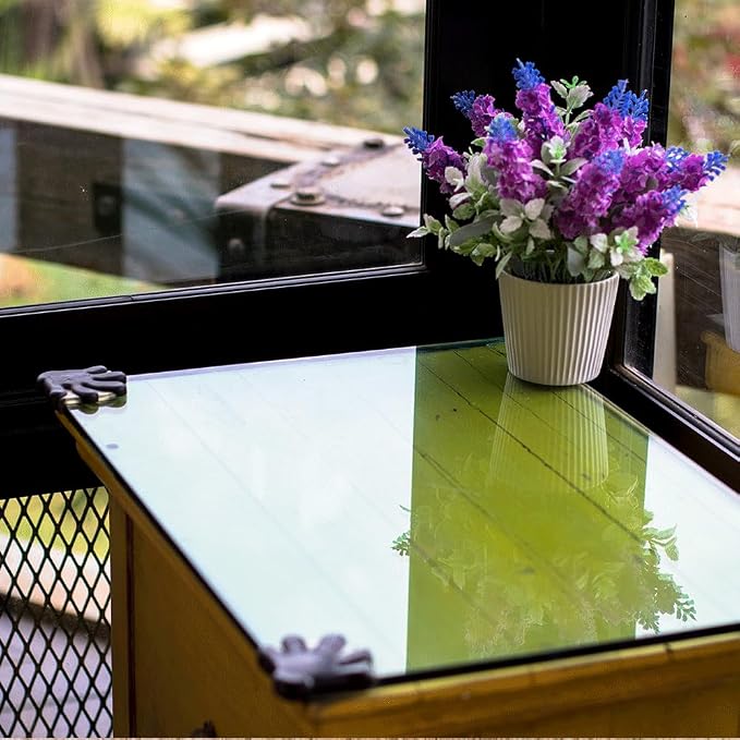 Dulles Glass 18" Square Glass Table Top, 1/4" Thick Clear Tempered Replacement Glass, Flat Polished Edge & Eased Corners for Coffee, Dining, Patio Tables & Furniture Protection