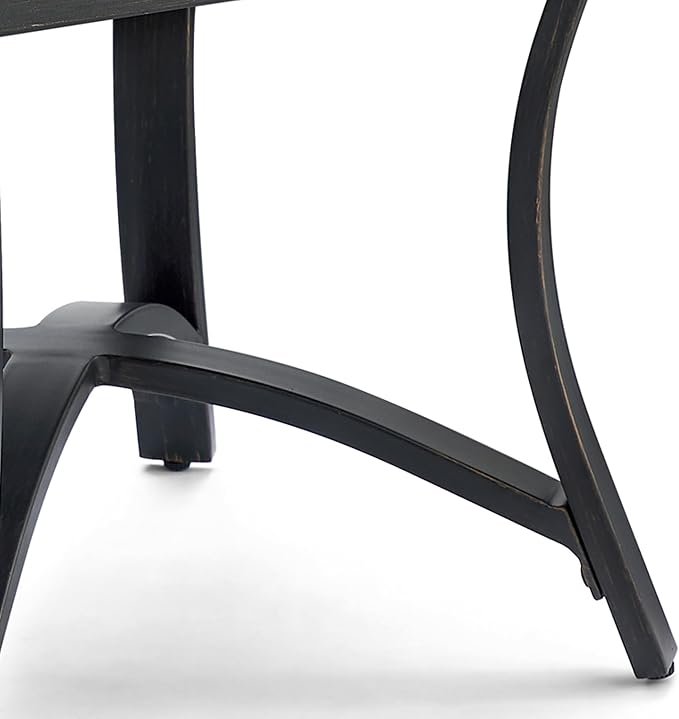 Ulax furniture Patio Side Table Square Outdoor End Table Outside Coffee Bistro Table, Black