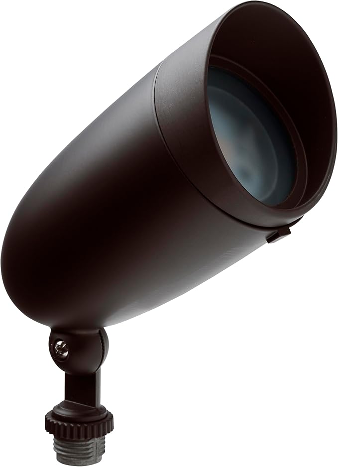 Nuvo 62-1205 Outdoor Landscape Spotlight, Waterproof LED Fixture, Yard Flood Light, 6.25-Inch Bronze, 3000K Warm White, 900 Lumens, 120V, Die-Cast Aluminum