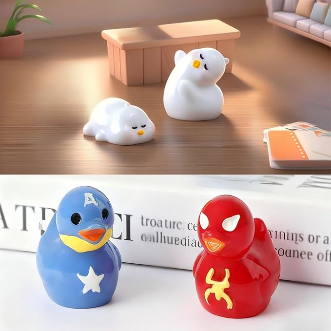 70 Styles Mini Resin Ducks, Tiny Ducks to Hide, Resin Animal Miniature Figurines for Fairy Garden, Mini Landscape, Dollhouse Accessories, DIY Crafts, Easter Scatter, Terrarium & Home Decor