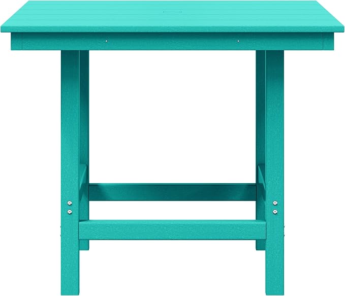 WestinTrends Ashore 5-Piece HDPE Outdoor Square Patio Dining Table Set with Armchairs, Turquoise