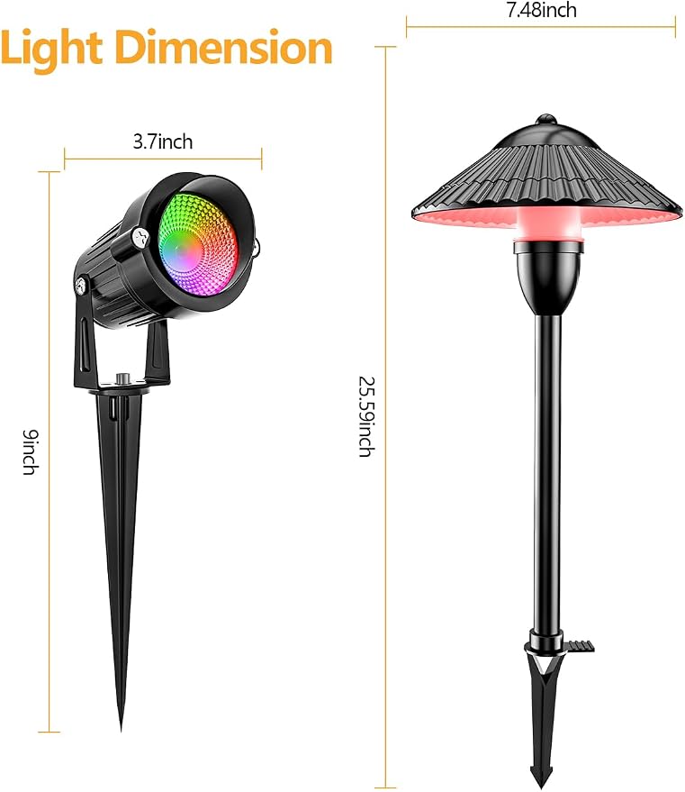 ZUCKEO RGB Color Changing Landscape Lights Low Voltage Pathway Lights 12V 24V Multi-Color LED Landscape Light Kit Waterproof for Yard Garden Path Christmas Decoration(12Pack)